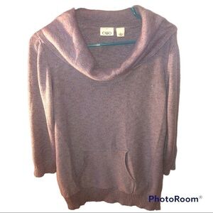 CATO Fashions Brand Purple/Gray Cowl Neck Sweater